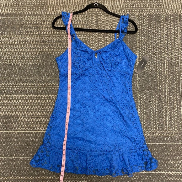 NWT Lulu’s Charmaine Royal Blue Embroidered Mini Dress Size M - Picture 14 of 15